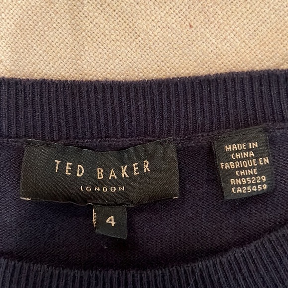 Ted baker Navy Colored three-quarter length sleeve sweater with decorative trim - Picture 3 of 3